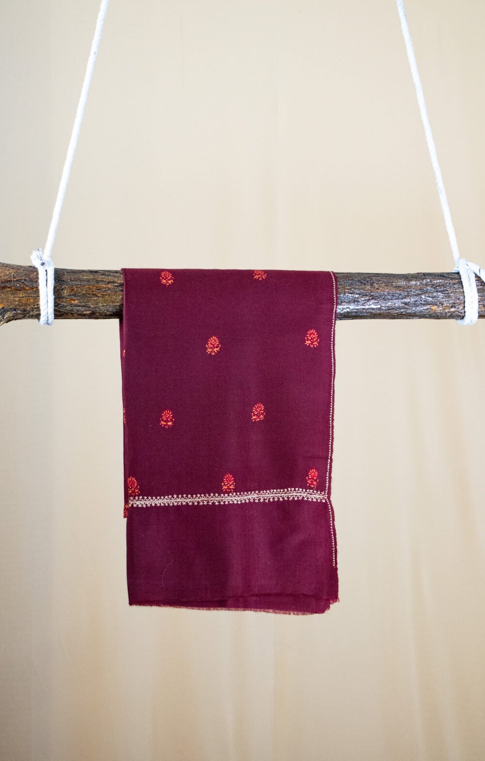 Royal Maroon Pashmina Stole - Image 2